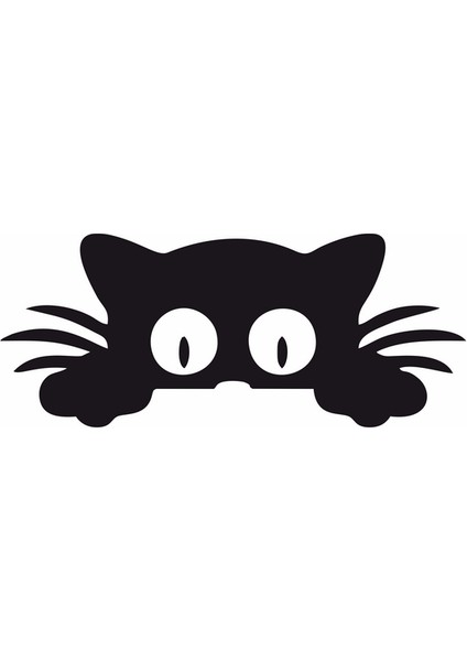 Kedi Duvar Sticker Siyah 20X10 cm