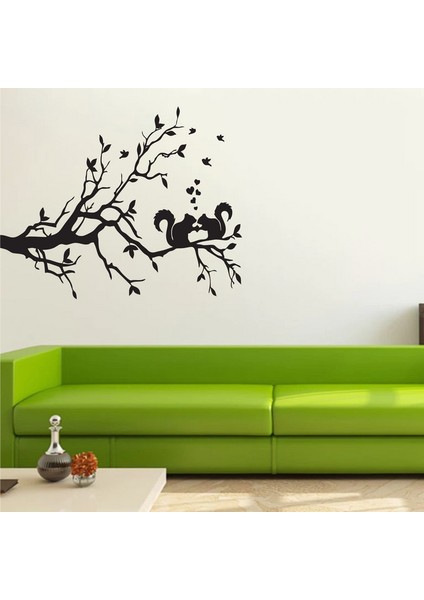 Dallar ve Kuşlar Duvar Sticker Siyah 22X17 cm fiyatları