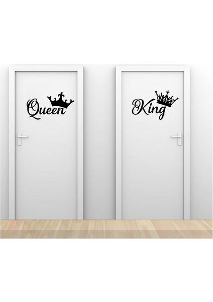 Queen - King Sticker Siyah 15X10 cm