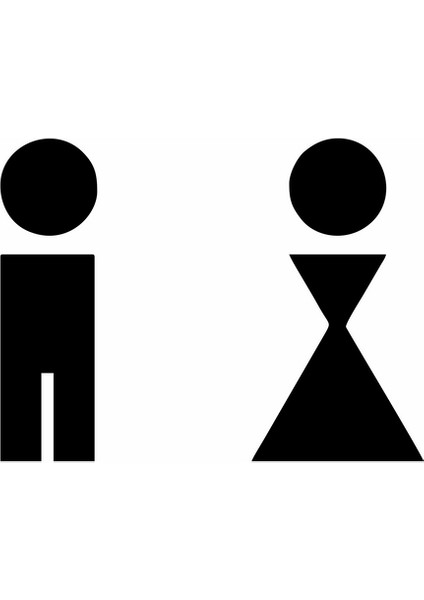 Erkek Kadın Wc Sticker Siyah 20X15 cm