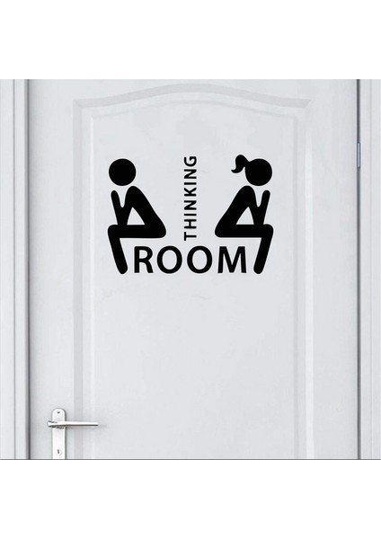 Thinking Room Wc Sticker Siyah 20X15 cm