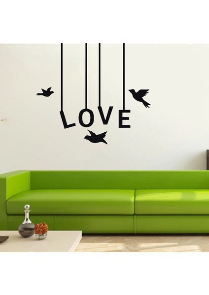 Sarkan Harfler Love Duvar Sticker Siyah 20X17 cm fiyatları