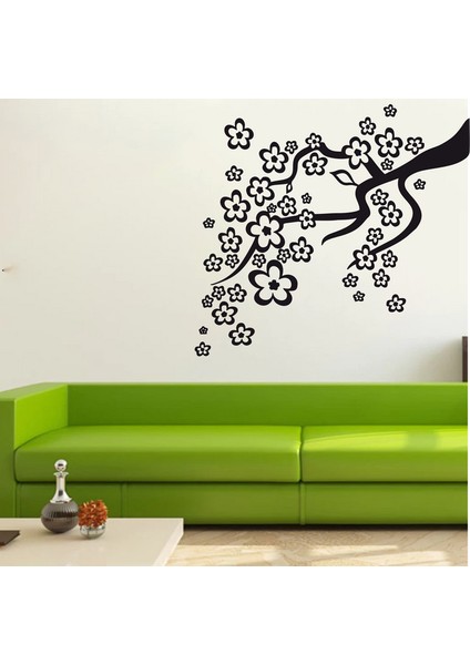 Dallar ve Çiçekler Duvar Sticker Siyah 21X19 cm fiyatları