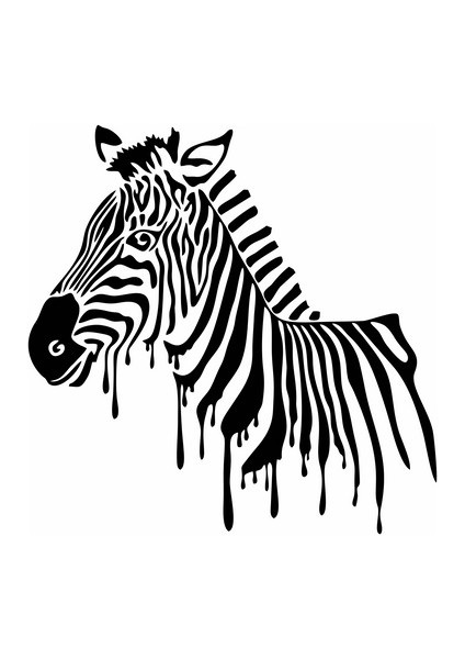 Zebra Duvar Sticker Siyah 20X20 cm