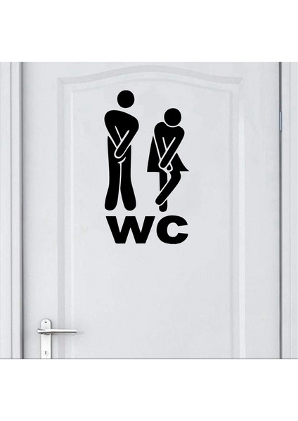 Wc Sticker Siyah 10X19 cm