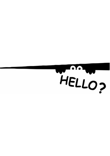 Hello? Klozet Sticker Siyah 18X5 cm