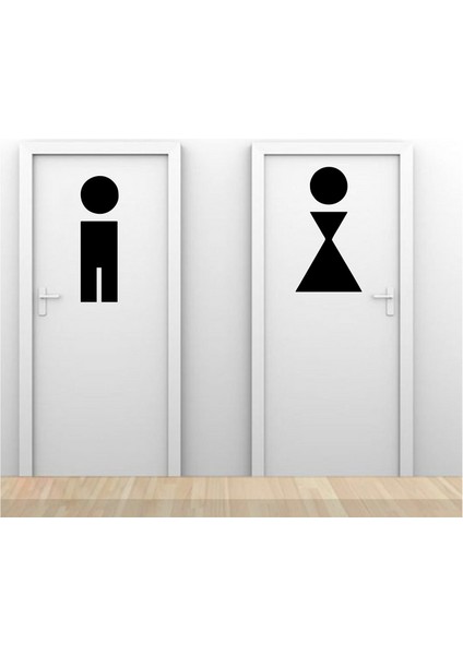 Erkek Kadın Wc Sticker Siyah 20X15 cm fiyatları