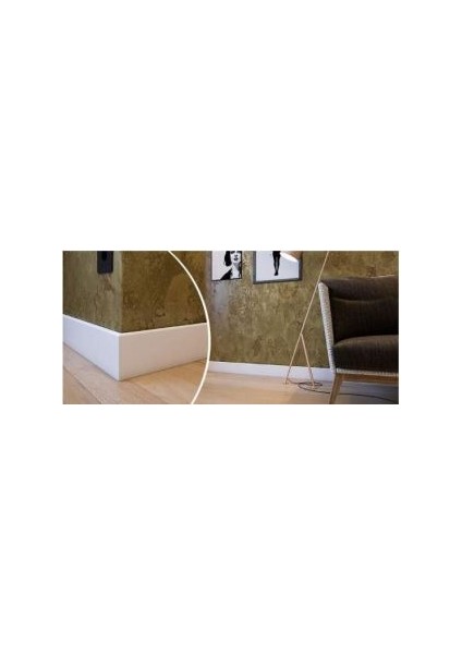 Yalı Serisi Max Lake Beyaz T Model 20 cm Pvc Süpürgelik