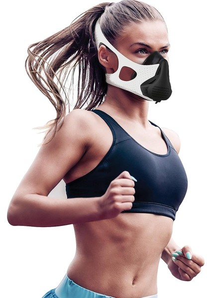 Sport Yüksek Irtifa Eğitim Maskesi - Koşu Nefes Egzersizi - Beyaz modelleri
