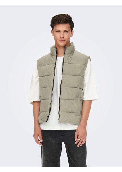 Only & Sons Onsmelvın Lıfe Puffer Vest Otw Vd Bej