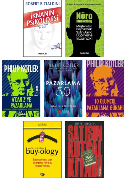 İknanın Psikolojisi - Nöro Marketing - A'dan Z'ye Pazarlama - 10 Ölümcül Pazarlama Günahı - Pazarlama 5.0 - Buy-ology - Satışın Kutsal Kitabı 7'li Set