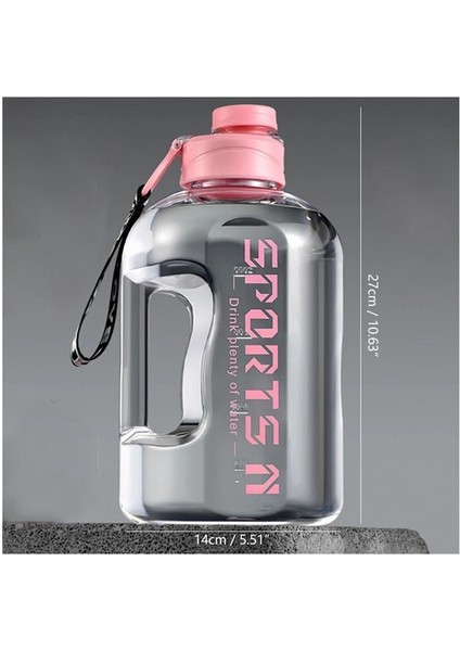 Liveasy 2.7 Lt. Samanlı Büyük Kapasiteli Spor Su Şişesi - Siyah (Yurt Dışından)