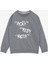 Kız Çocuk Sweatshirt Pullu Yazı Baskılı 8-14 Yaş, Koyu Gri Melanj 5
