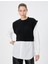 Triko Süveter Detaylı Tunik Çift Kumaş Uzun Kollu Yuvarlak Yaka 3