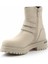 Beige Leather Kadın Bot & Bootie HD0777055603 5