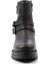 Black Leather Kadın Bot & Bootie HD0777055603 4