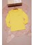 Sarı Yazı Nakışlı Kız Çocuk Çıtçıtlı Sweatshirt 16415 1
