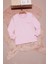 Açık Pembe Yazı Nakışlı Kız Çocuk Çıtçıtlı Sweatshirt 16419 1