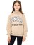 Krem Pengai Yazı Baskı Polarlı Kız Çocuk Sweatshirt 16462 1