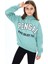 Yeşil Pengai Yazı Baskı Polarlı Kız Çocuk Sweatshirt 16465 1