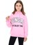 Pembe Pengai Yazı Baskı Polarlı Kız Çocuk Sweatshirt 16464 1