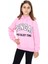 Pembe Pengai Yazı Baskı Polarlı Kız Çocuk Sweatshirt 16464 3