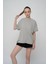Pamuk Oversize/geniş Kalıp Bisiklet Yaka Örme T-Shirt 1