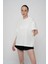 Pamuk Oversize/geniş Kalıp Bisiklet Yaka Örme T-Shirt 1