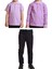 Unisex Çocuk Ribana Bel Keten Okul Pantolonu + Polo Yaka Kısa ve Uzun Kol T-Shirt 1