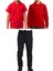 Unisex Çocuk Ribana Bel Keten Okul Pantolonu + Polo Yaka Kısa ve Uzun Kol T-Shirt 1