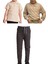 Unisex Çocuk Ribana Bel Keten Okul Pantolonu + Polo Yaka Kısa ve Uzun Kol T-Shirt 1