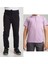 Unisex Çocuk Ribana Bel Keten Lacivert Okul Pantolonu + Polo Yaka Kısa Kol T-Shirt 1