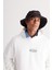 Erkek Beyaz Oversize Fit Bol Kesim Kapüşonlu Içi Polarlı 3 Iplik Pamuklu Sweatshirt 1