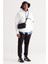 Erkek Beyaz Oversize Fit Bol Kesim Kapüşonlu Içi Polarlı 3 Iplik Pamuklu Sweatshirt 3