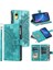 Apple iPhone Xr Mandala Çiçek Baskılı Pu Deri Kılıf Manyetik Çanta Fermuar Cep Stand Cüzdan Birden Çok Kart Yuvaları Telefon Kapağı Strap-Yeşili (Yurt Dışından) 1
