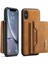 Apple iPhone Xs Için Max Telefon Kılıfı Manyetik Şok Geçirmez Cüzdan Tasarım Kickstand-Brown ile Deri Kaplamalı Hibrit Kılıf (Yurt Dışından) 1