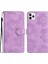 Apple iPhone 11 Pro Flowers Için Desen Flip Stand Telefon Kılıfı Pu Deri Cüzdan Şok Geçirmez Kapak-Mor (Yurt Dışından) 1