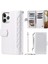 Apple iPhone 11 Için Profesyonel Çoklu Kart Yuvaları Rhombus Doku Pu Deri Fermuar Cep Stand Omuz Kayışı ve El Kayışı-Beyaz Telefon Kılıfı (Yurt Dışından) 1