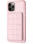 Apple iPhone 11 Için Izgara Tasarımı Pu Deri Kaplı Tpu Kasa Kartı Tutucu Kickstand Telefon Kapak-Pembe (Yurt Dışından) 1