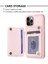 Apple iPhone 11 Için Izgara Tasarımı Pu Deri Kaplı Tpu Kasa Kartı Tutucu Kickstand Telefon Kapak-Pembe (Yurt Dışından) 4