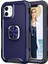 Apple iPhone 11 Damla Geçirmez Pc+Silikon Telefon Kılıfı Dönebilir Yüzük Kickstand Wear-Dayanıklı Telefon Kapak Navy Blue (Yurt Dışından) 1