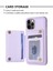 Apple iPhone 11 Için Izgara Tasarımı Pu Deri Kaplı Tpu Kasa Kartı Tutucu Kickstand Telefon Kapak-Mor (Yurt Dışından) 4
