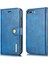 Apple iPhone 7 Plus-Blue Için 2'si Çizgiye Bölünmüş Deri Cüzdan Kapak Pc Kabuğu (Yurt Dışından) 2