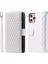 Apple iPhone 11 Pro, Rhombus Doku Pu Deri Deri Stand Cüzdan Kılıfı Bilek Kayışı Beyaz (Yurt Dışından) 1