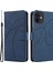 Apple iPhone 11 Pu Deri Folio Kılıf Cüzdanı Stand Baskılı Çizgi Telefon Kapağı Strap-Mavi ile (Yurt Dışından) 1