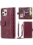 Apple iPhone 11 Için Profesyonel Çoklu Kart Yuvaları Rhombus Doku Pu Deri Fermuar Cep Stand Omuz Kayışı ve El Strap-Wine Red ile Telefon Kılıfı (Yurt Dışından) 1