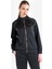 Siyah Kadın Fermuarlı Kapüşonlu Sweatshirt 23N-2126 2