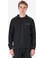 Siyah Erkek Fermuarlı Kapüşonlu Sweatshirt 23N-1121 1