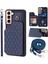Samsung Galaxy S22+ 5g Çizgi Anti-Çizelge Anti-Scratch Vaka Kickstand Rfıd Engelleme Pu Deri+ Tpu Kapağı 2 Kayışla (Yurt Dışından) 1