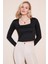 Slim Fit Kare Yaka Crop Bluz Bayan Bluz 5865403 1